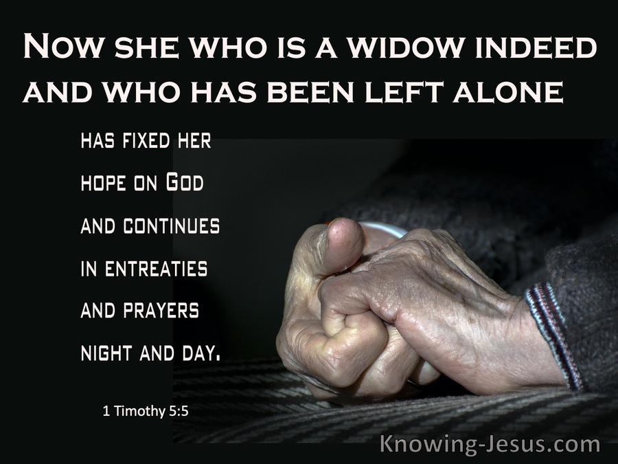 1 Timothy 5:5 She Who Is A Widow Indeed (black)